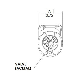 LinkTech 1/4 Hose Barb Valved In-Line Acetal Coupling Body Viton O-Ring [PLCD17004V]