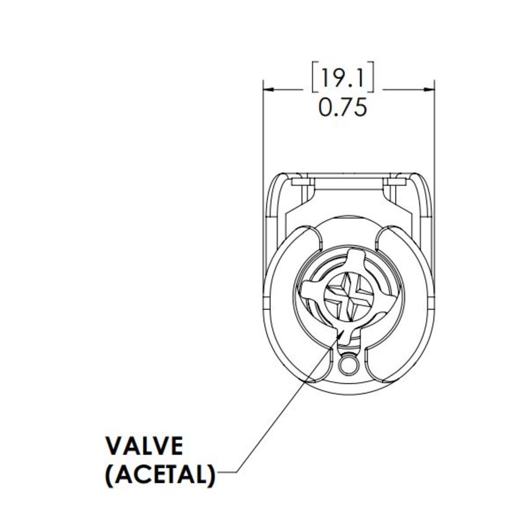 LinkTech 1/4 Hose Barb Valved IL Acetal Coupling Body [PLCD17004]