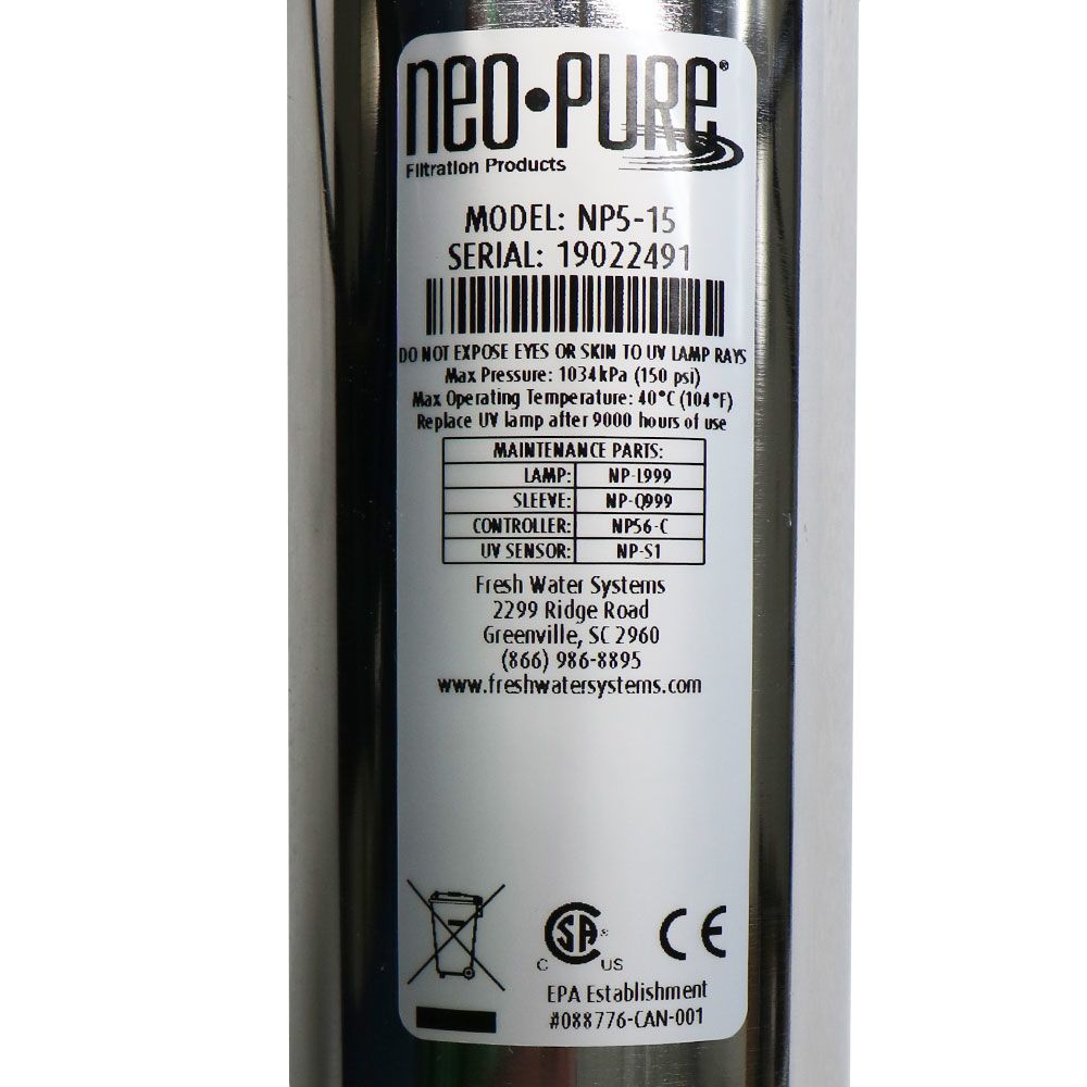 Neo-Pure NP5-15 UV Disinfection System - 15 GPM