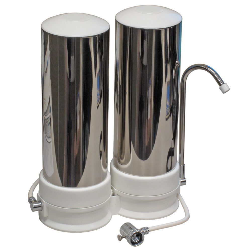 QMP603S Stainless Steel Double Countertop Water Filter System