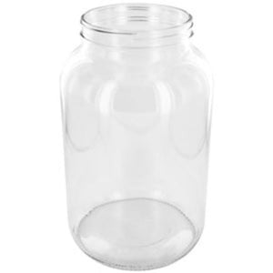 Glass Jar 1 GAL Wide Mouth Flint w/ Pour Lid and Handle - Pink Flat Lids