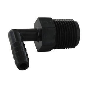 Male Elbow Barb Connector PP - 1/4 ID Barb x 3/8 MNPT