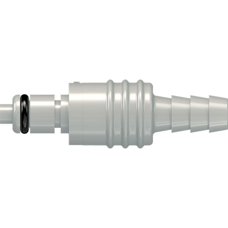 LinkTech 20PP Series Straight Male, Valved, 1/4" HB, Molded Grey Color, Polypropylene, EPDM