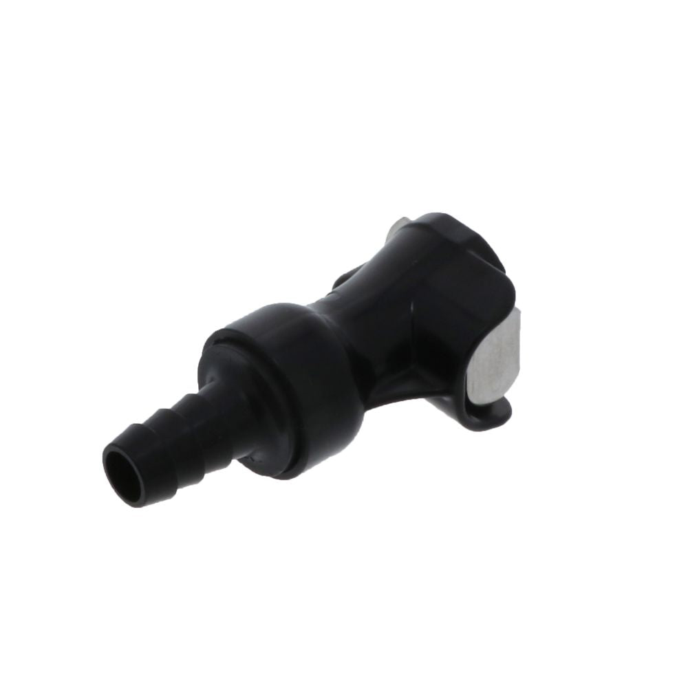 PLCD17005VB Valved In-Line Hose Barb Black Coupling Body 5/16 ID Barb Viton O-ring