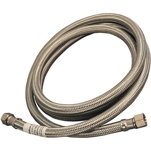Braided Stainless Steel Hose 304 3/8" COMP x 3/8" COMP 16" Length