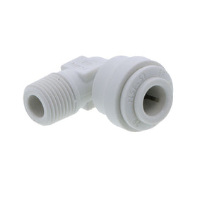 John Guest Fixed Elbow NPTF Polypro - 1/4 x 1/8 NPTF