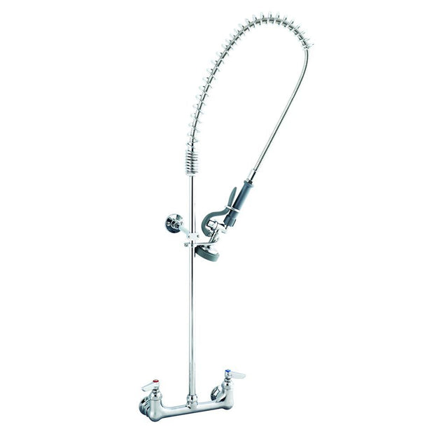 T&S Brass B-0133-B Easyinstall Wall Mount Pre-Rinse Faucet w/ 8" Centers, 35-1/2" H, with Wall Bracket
