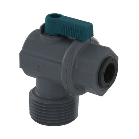 Shut-Off Valve-PVC Elbow Male NPT - 1/4 Push-in x 3/4 Male NPT