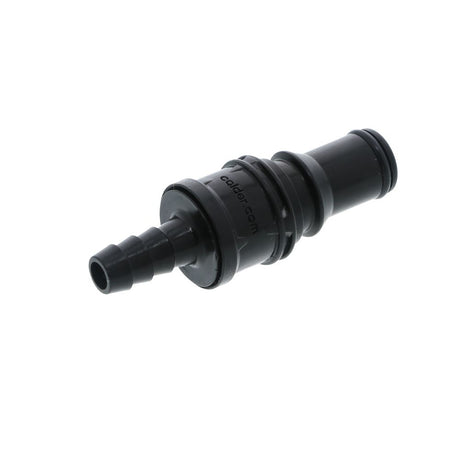 BACD22004MBLK Valved In-Line Hose Barb Coupling Insert Molded Black 1/4 ID Barb