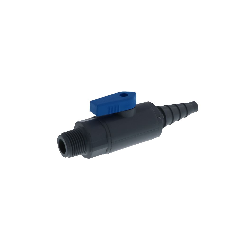 SMC Inline Ball Valve PVC Barb - 3/8 MPT x 5/8 ID Barb