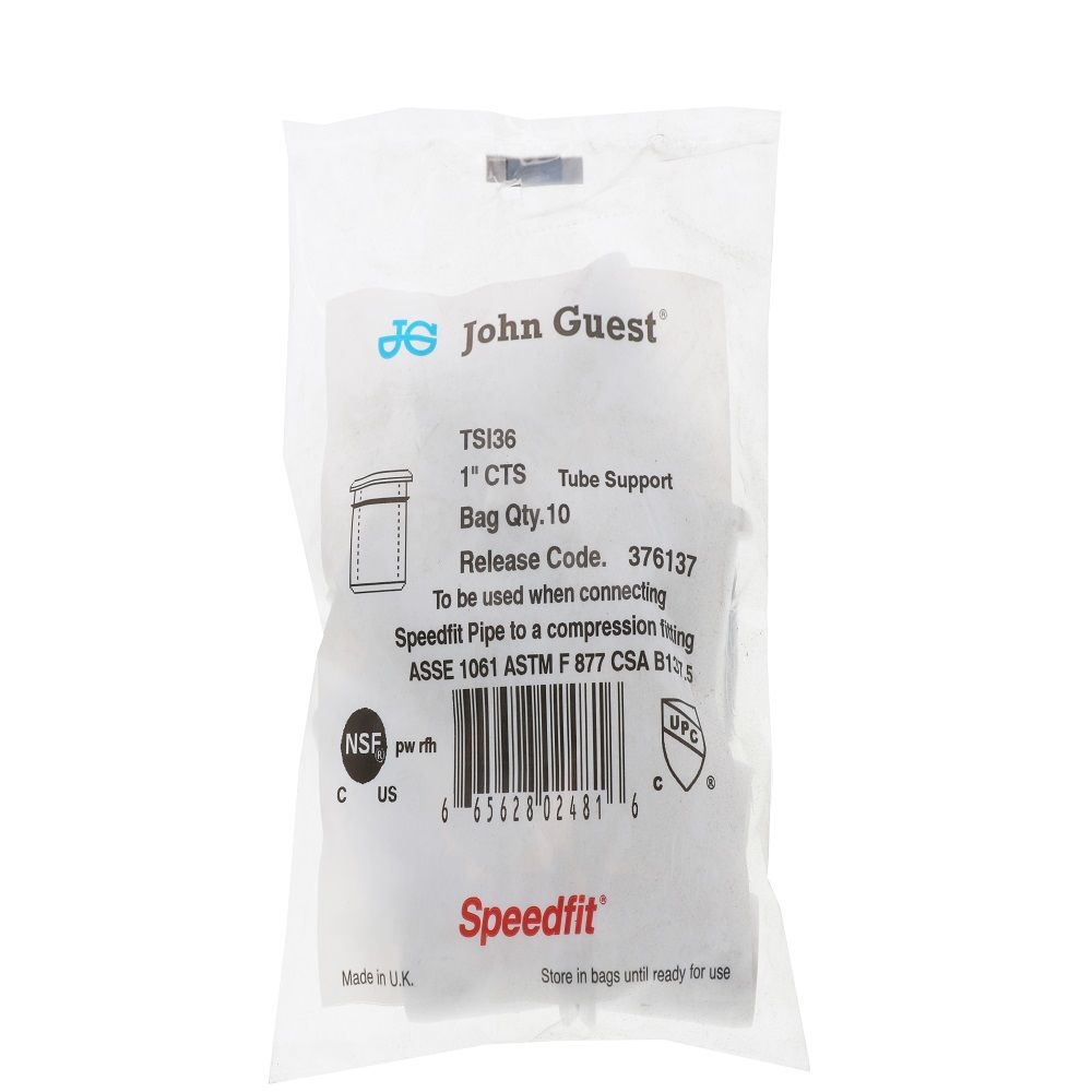 John Guest Pipe Insert / Tube Support - 1 CTS