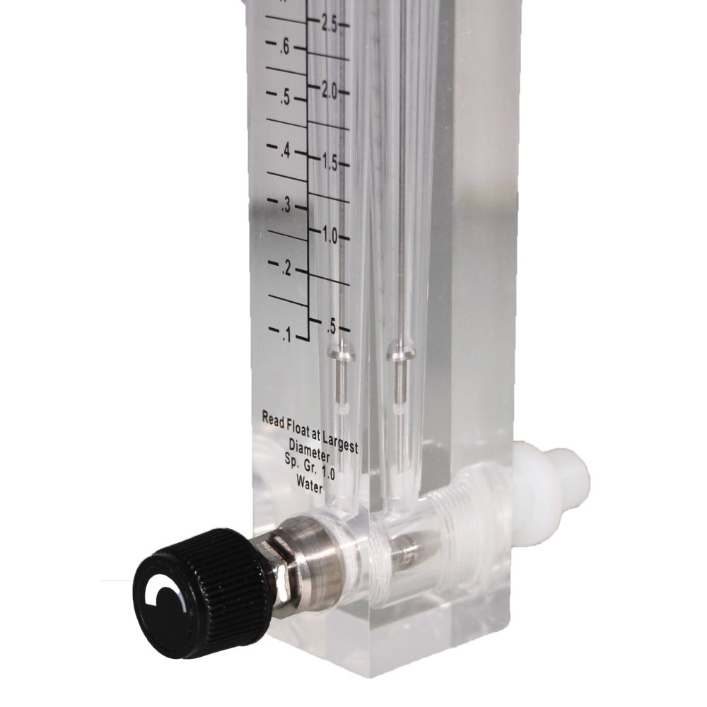 Neo-Pure Adjustable Panel Mount Flowmeter 0.1-1GPM 1/4" MNPT