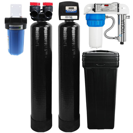 Whole House System with High Efficiency Softener & UV Disinfection for 1-2 Bathrooms