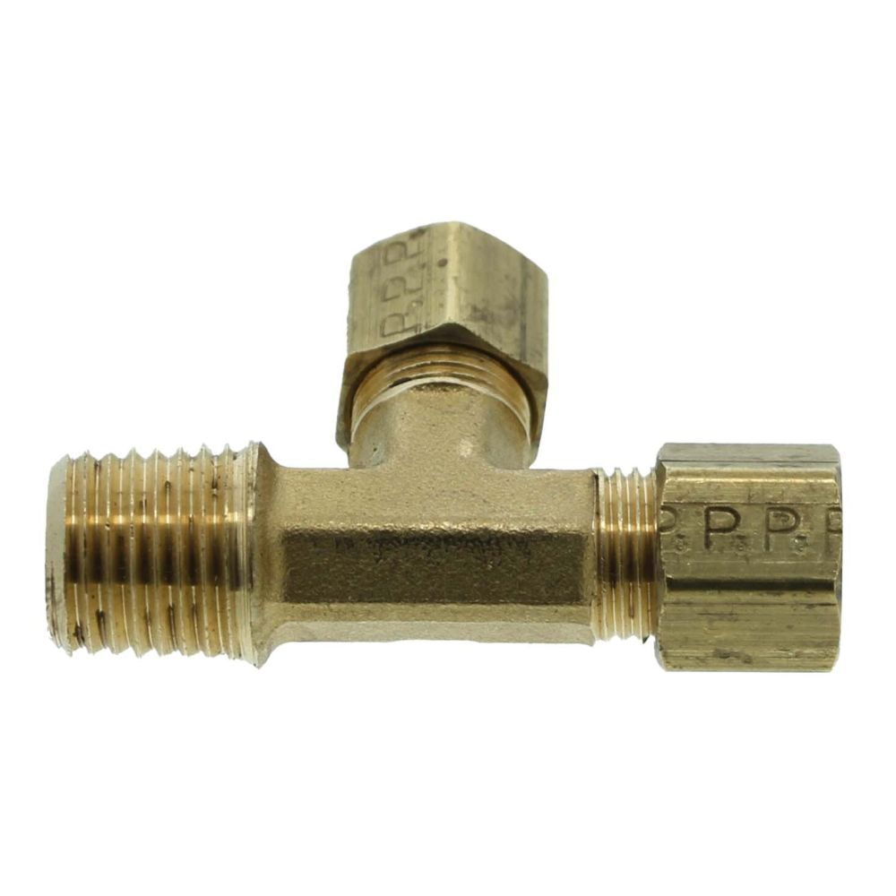Brass Run Tee 1/4" COMPRESS X 1/4" MPT