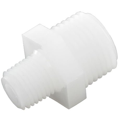 Nipple Hex - 1/2" MPT x 1/4" MPT Natural Nylon