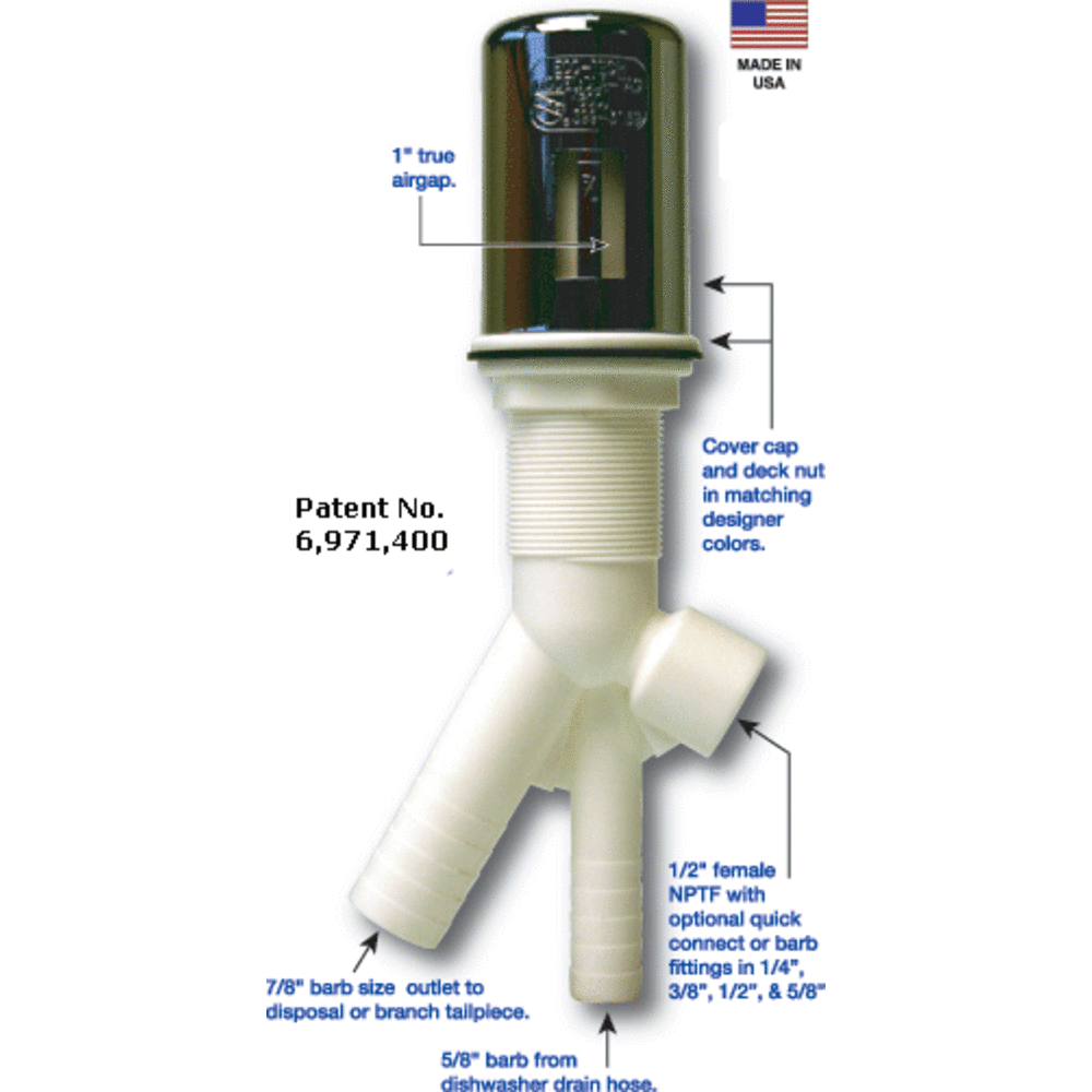 Twin Inlet High Flow Dual Air Gap with Cover Cap