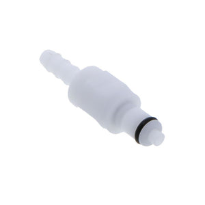 PMCD2203V Valved In-Line Hose Barb Coupling Insert 3/16" ID Barb FKM [Viton] O-rings