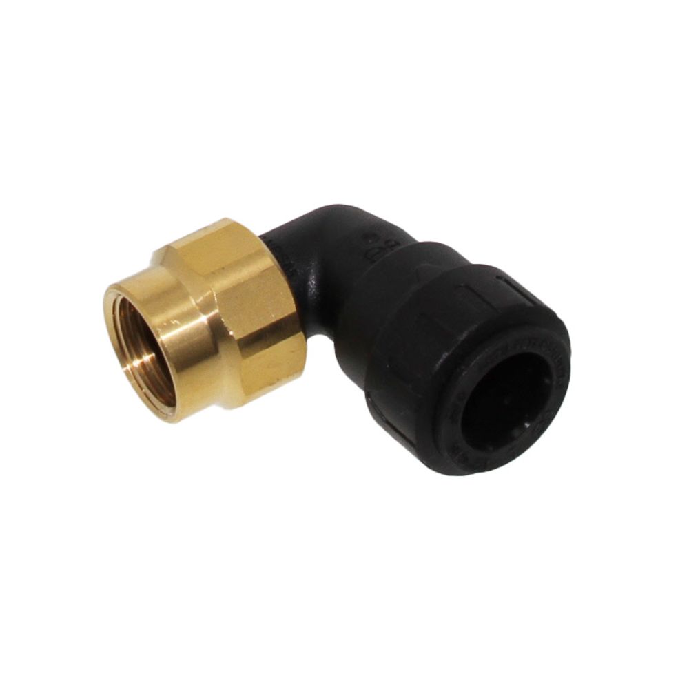 John Guest ProLock Female Elbow Connector NPS - 3/4 CTS x 3/4 NPS [Brass Nut]