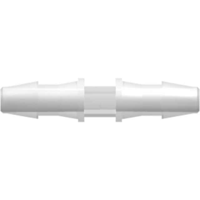 LinkTech Straight Through Tube Fitting with 200 Series Barbs, 1/8" [3.2 mm] ID Tubing, Natural Polypropylene