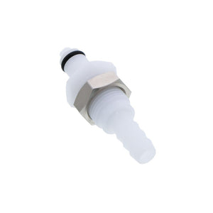 PMCD4204 Valved Panel Mount Hose Barb Coupling Insert 1/4 ID Barb