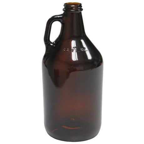 Amber 64oz Glass Beer Growler or Water Bottle Without Cap
