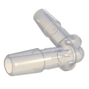 Barbed Union Elbow White Polypropylene - 1/8 ID x 1/8 ID