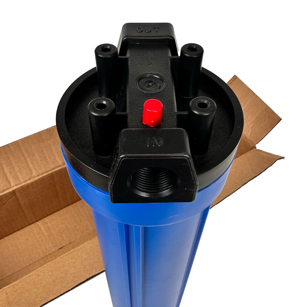 20" Neo-Pure Standard Water Filter Housing Black/Blue with Pressure Relief - 3/4" FPT Open Box