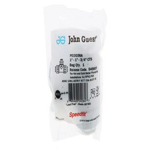 John Guest Reducing Tee - 1 x 1 x 3/4 CTS