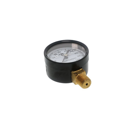 Water Pressure Gauge 100 PSI, 1/4" MPT, 2.0" Glass Dial, Lead Free Brass, Lower Mount, Black Steel Case