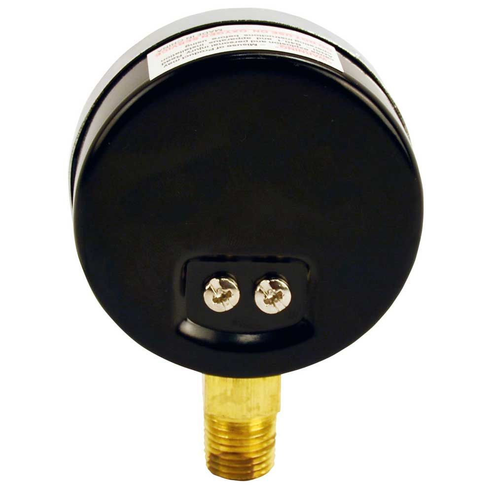 Water Pressure Gauge 300 PSI, 1/4" MPT, 2.5" Glass Dial, Lower Mount, Black Steel Case