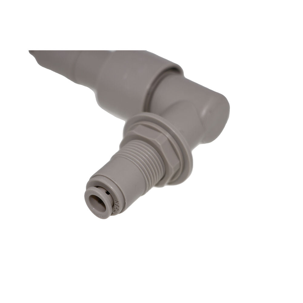 DMfit Stop Quick Connect Bulkhead Union Elbow - 1/4 x 1/4