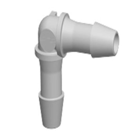 HE6 Elbow Fitting Natural Polypropylene 3/16 HB X 3/16 HB