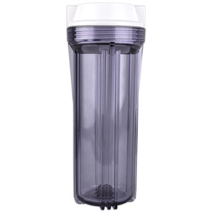 10" Neo-Pure SlimLine Filter Housing Clear Sump/Flat White Cap 1/2" No Pressure Relief
