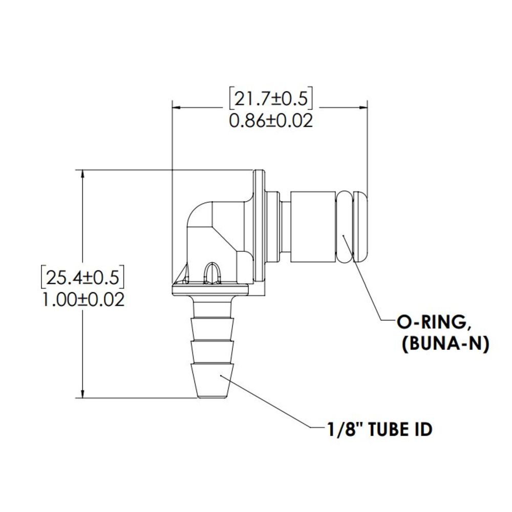 LinkTech 20AC Elbow Plug, NV, 1/8" HB