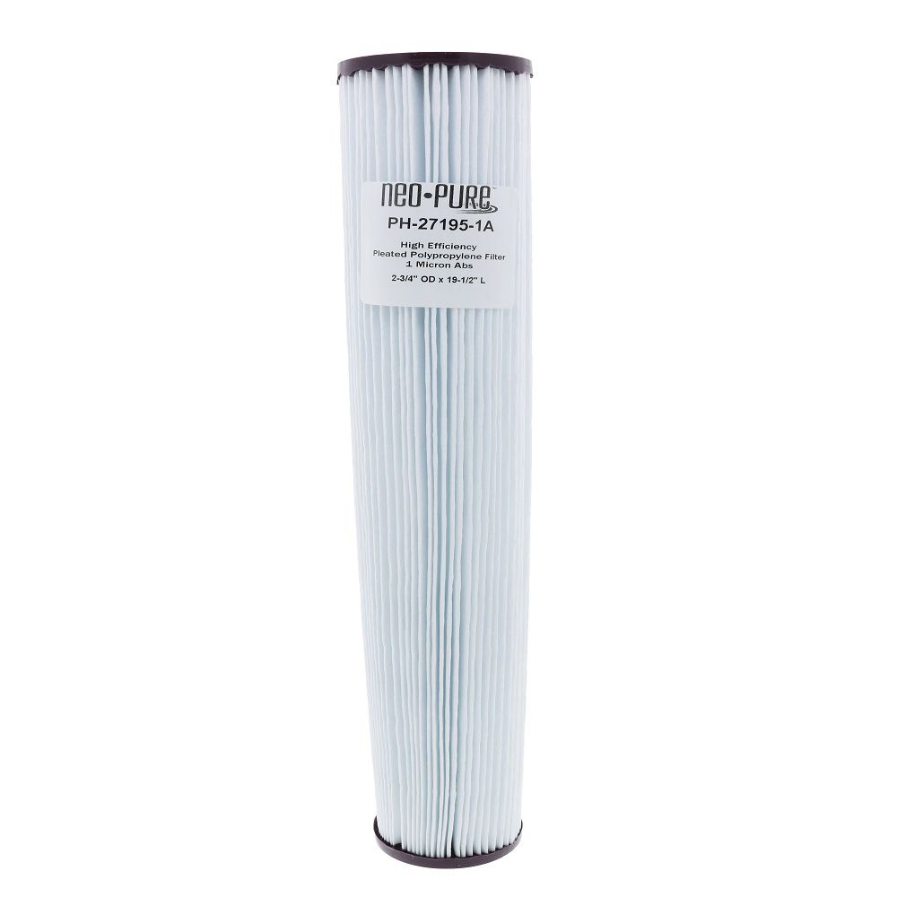 Neo-Pure PH-27195-1A 19-1/2" High Efficiency Pleated Filter 1 micron ABS