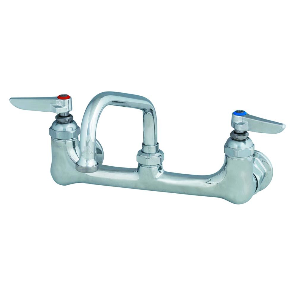 T&S Brass B-0232 Wall Mount Swivel Base Mixing Faucet, 8" Centers, 1/2 IPS Flanged Female, 6" Swing Nozzle [059X]