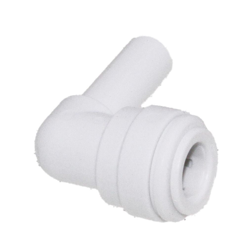 John Guest Stem Elbow Connector - 1/4 Stem x 1/4 - White