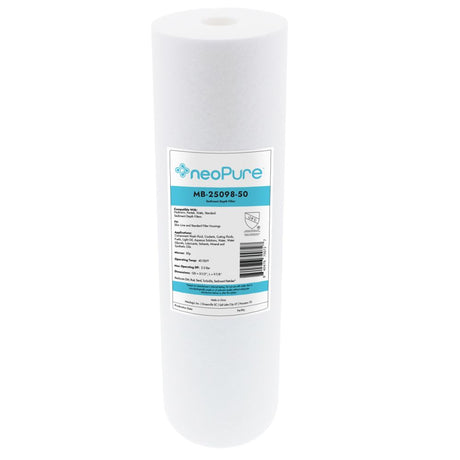 Neo-Pure MB-25098-50 9-7/8" Polypropylene Sediment Depth Filter 50 Mic