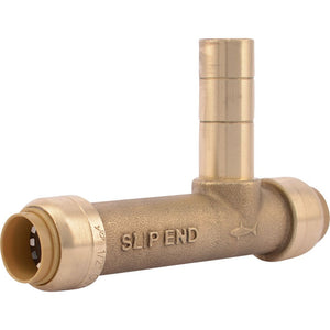 SharkBite® U4482LF Lead-Free Brass Push-to-Connect Service SLIP Tee - 1/2" x 1/2" x 1/2" CTS