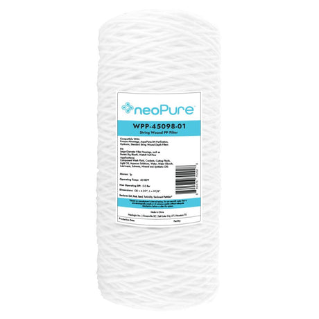 Neo-Pure WPP-45098-01 10" Surfactant Free BB String Wound Filter 1 Micron