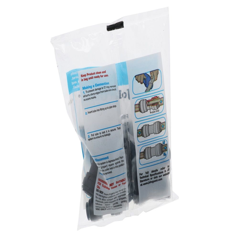 John Guest Union Connector BLACK ACETAL - 10mm