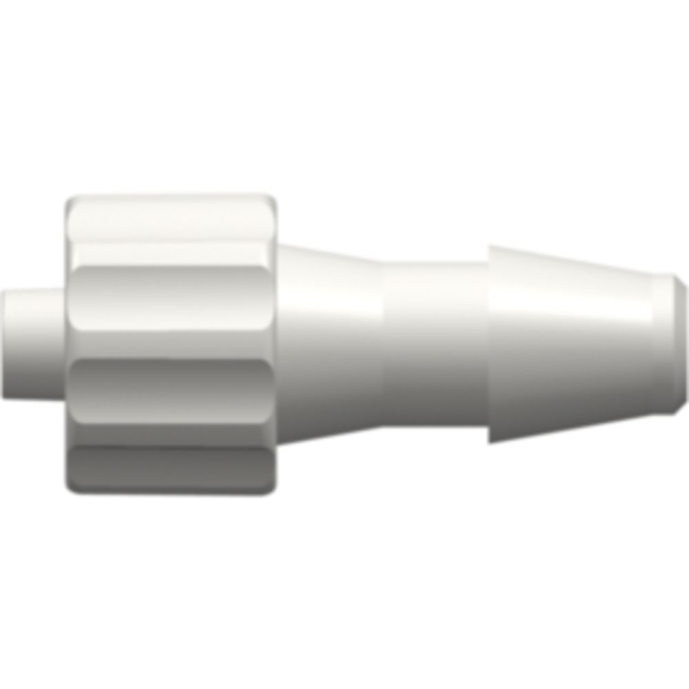 LinkTech Male Luer Integral Lock Ring to 200 Series Barb, 3/16" [4.8 mm] ID Tubing, White Nylon