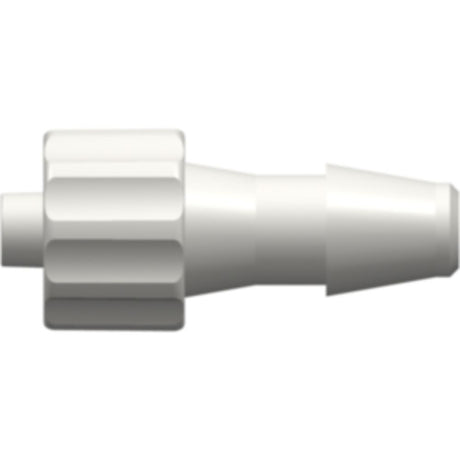LinkTech Male Luer Integral Lock Ring to 200 Series Barb, 3/16" [4.8 mm] ID Tubing, White Nylon