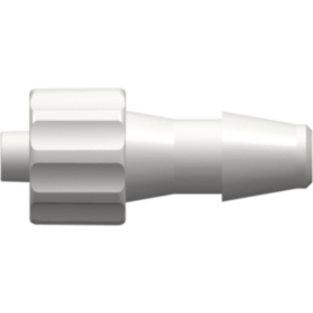 LinkTech Male Luer Integral Lock Ring to 200 Series Barb, 3/16" [4.8 mm] ID Tubing, White Nylon