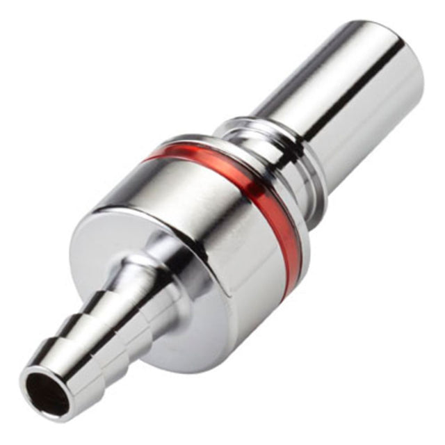 LQ4D22004RED Valved In-Line Liquid Cooling Coupling Insert 1/4 ID Barb Warm Red
