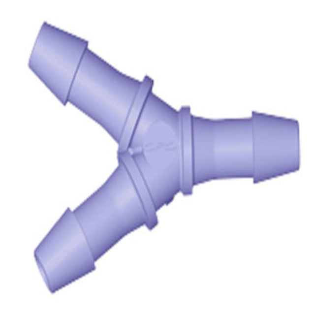 HY691 Y Fitting Purple Tint Polycarbonate 3/16 HB X 3/16 HB X 3/16 HB
