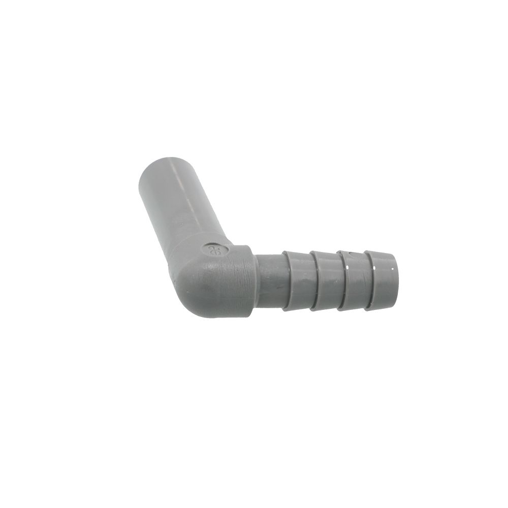 John Guest Stem Elbow Barb Connector  - 3/8 OD Stem x 5/16 ID Barb