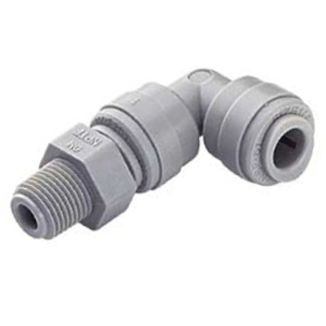 DMfit Male BSPT Swivel Elbow - 1/4" Push-in x 3/8" BSPT