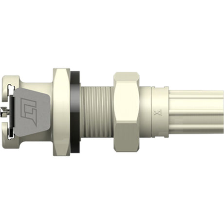 LinkTech 20PP Series Panel Mt, Gasket Seal Socket Female, Valved, 1/4-28 Flat Bottom Port, Polypropy