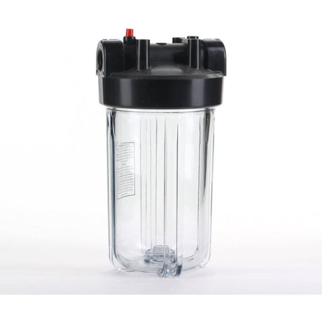 10" x 4.5" Housing, Clear Body, Black Cap 3/4"